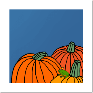 Frog on a Pumpkin Posters and Art